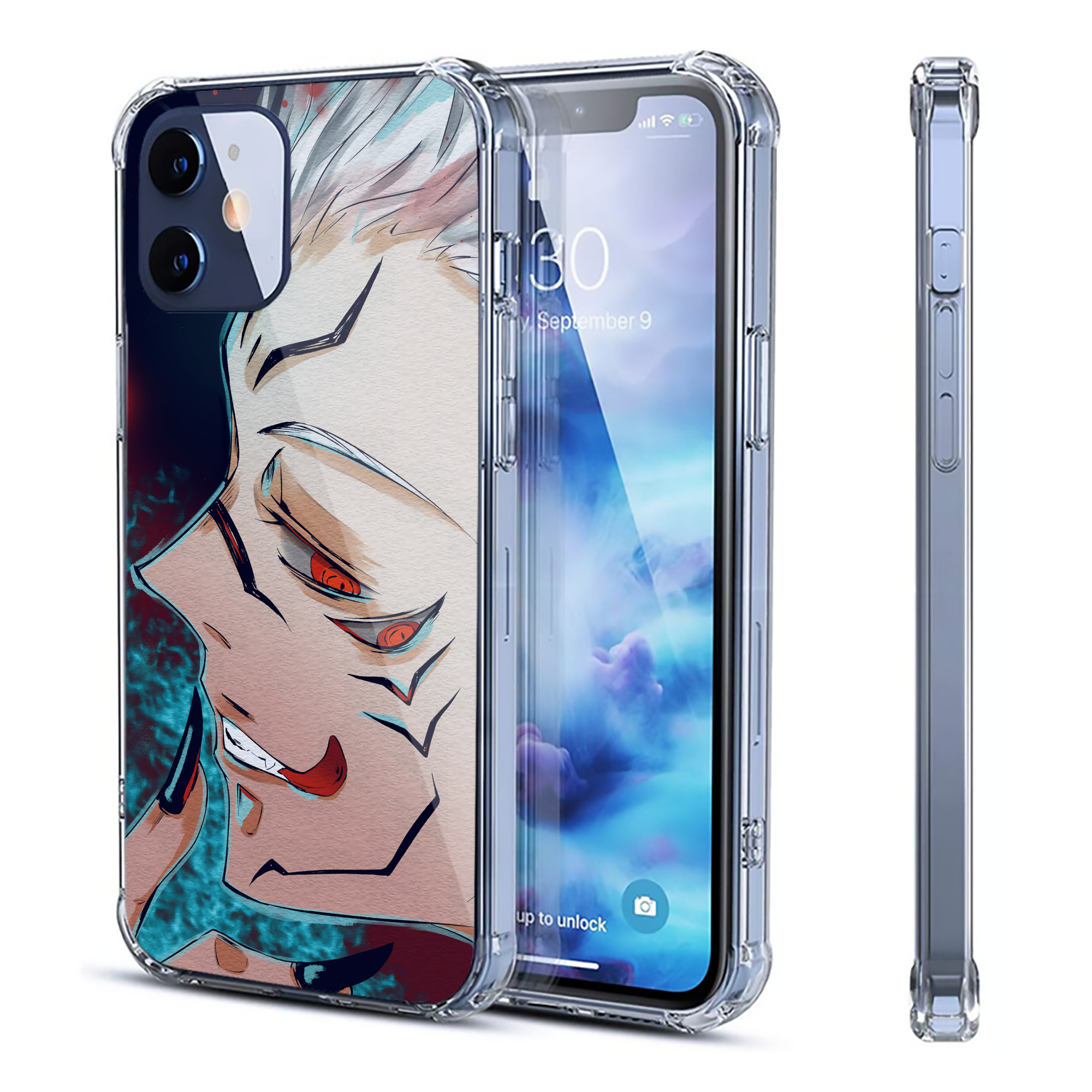 （画像用） 呪術廻戦 Jujutsu Kaisen 【iPhone 12シリーズ対応】透明スマホケース（クリアソフトケース）